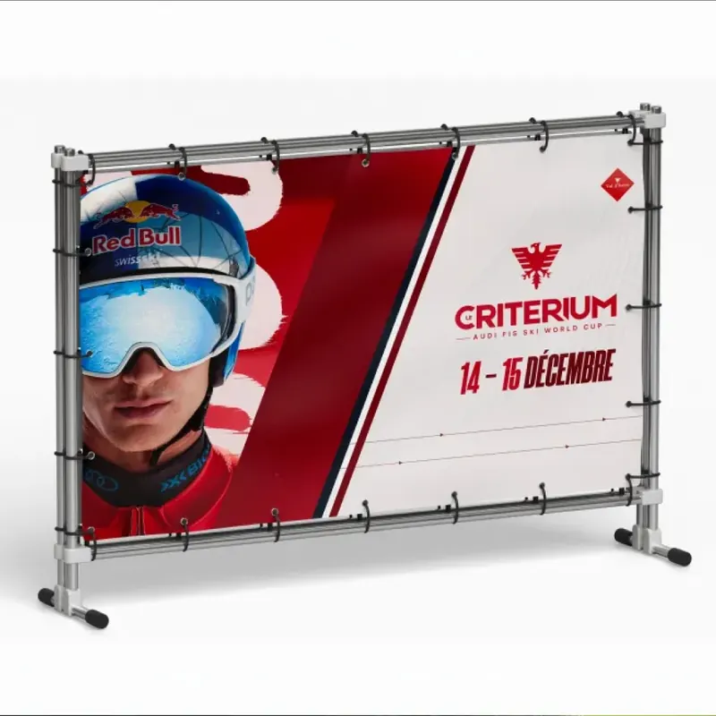 Mockup barrières de course brandées