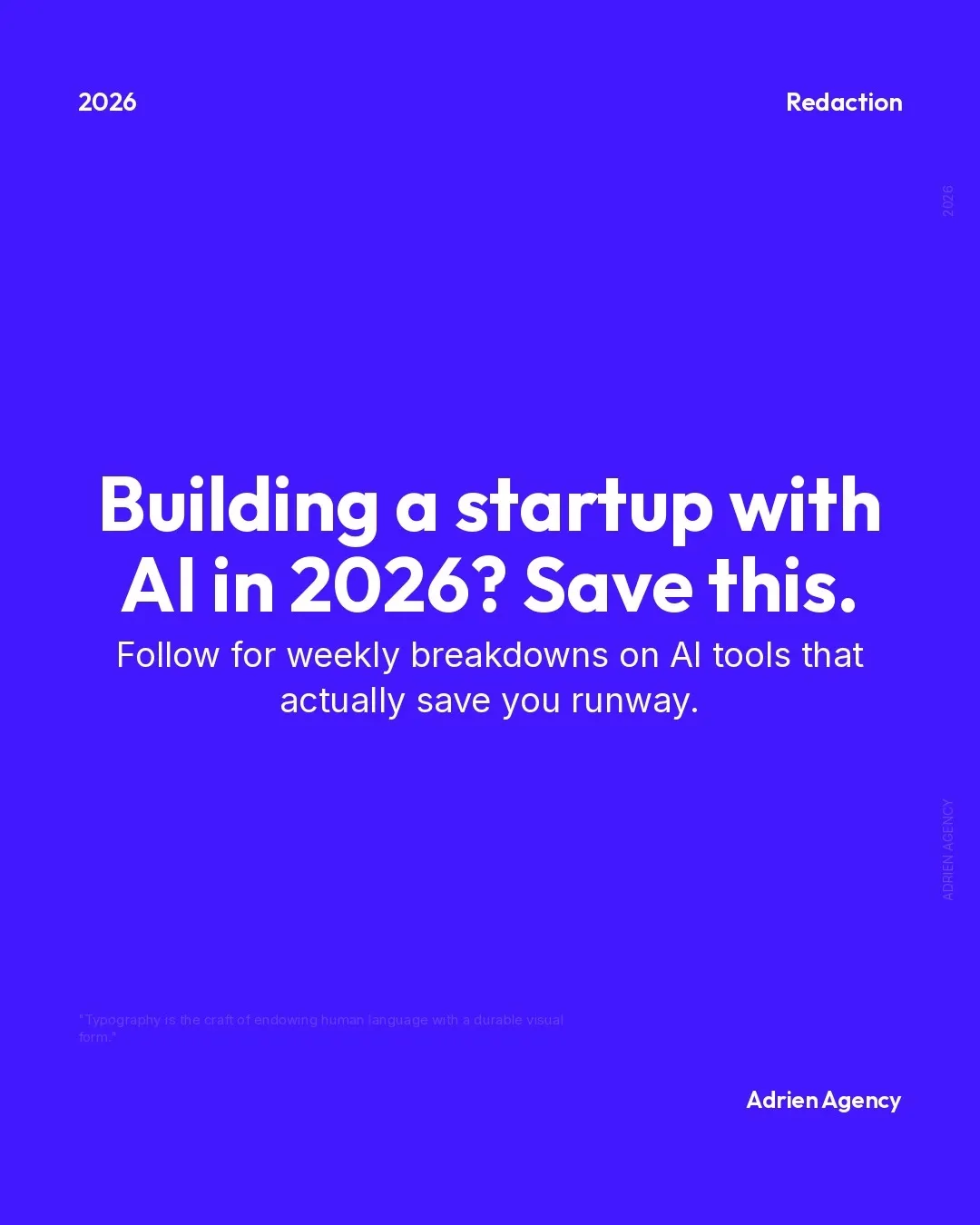 Building a startup with AI in 2026? Save this.