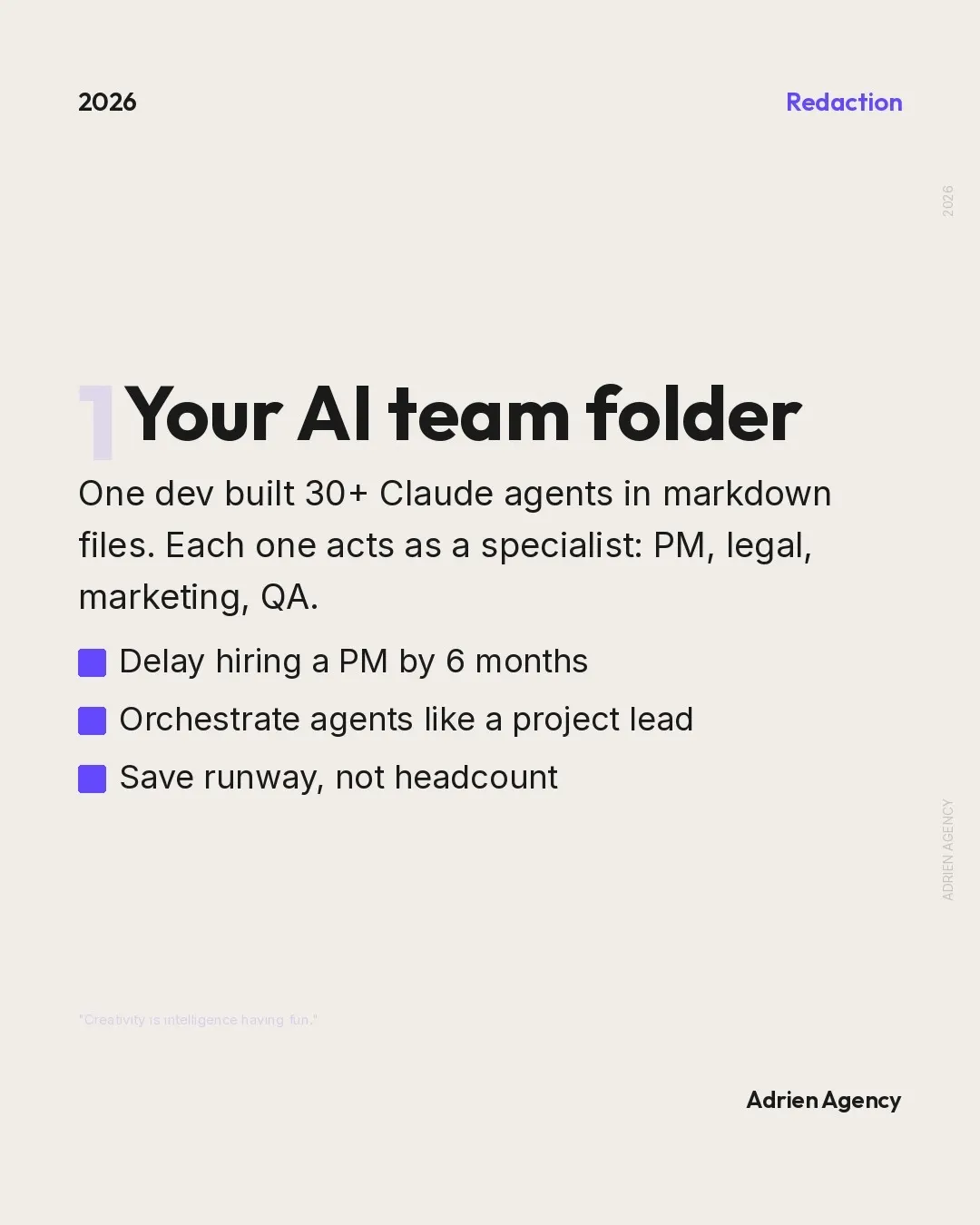 Your AI team folder. One dev built 30+ Claude agents.