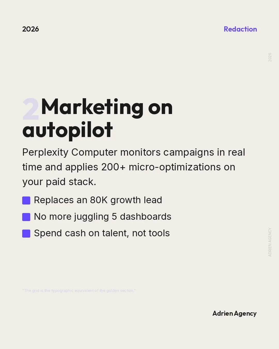Marketing on autopilot. Perplexity Computer monitors campaigns.