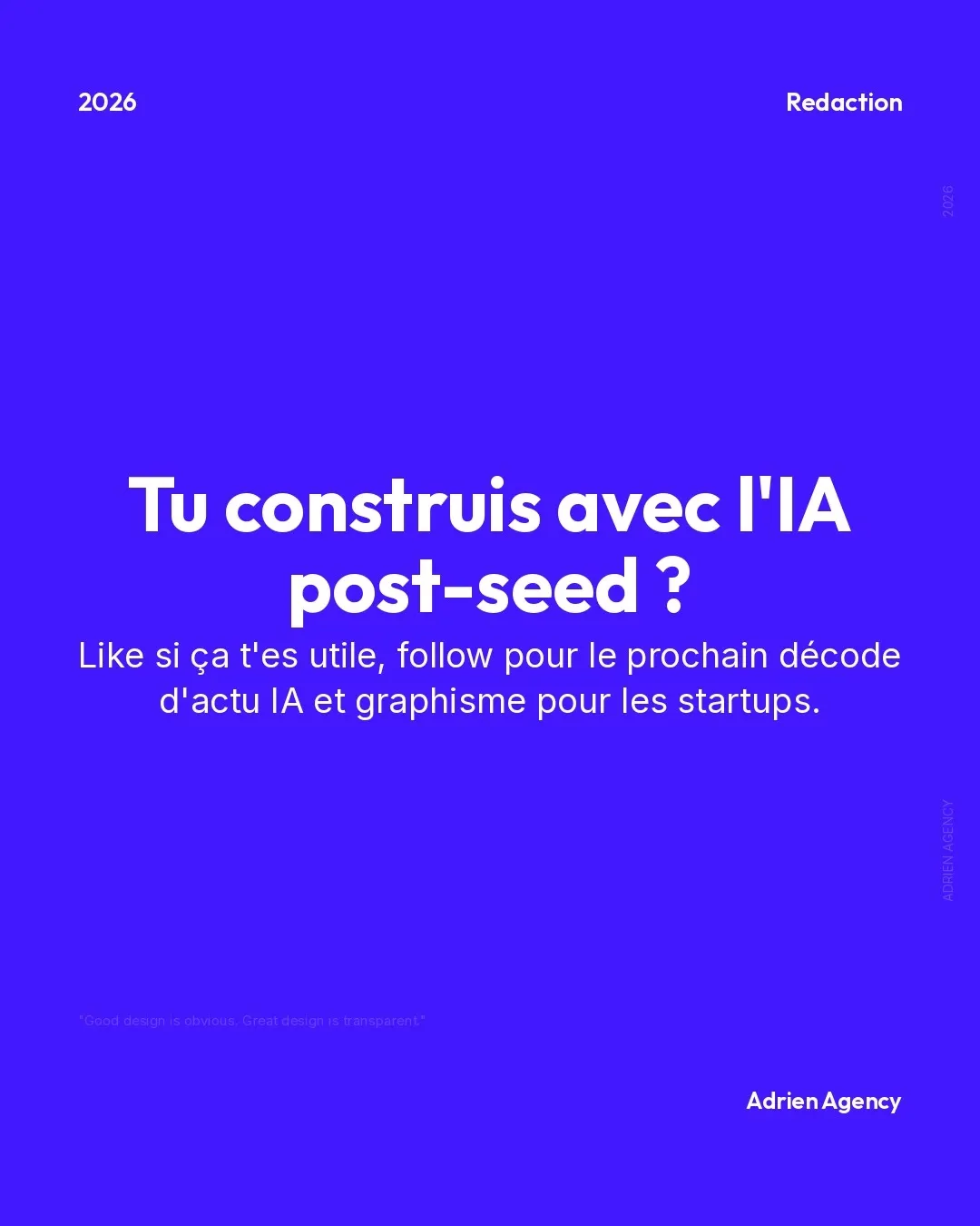 Tu construis avec l'IA post-seed ? Follow pour le prochain décode.