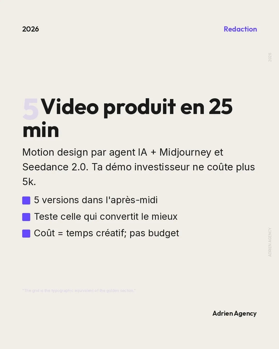 Vidéo produit en 25 min. Motion design par agent IA et Midjourney.