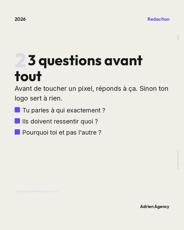 3 questions avant tout